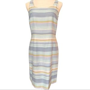 Ann Taylor 100% Silk Chartreuse Sheath Dress Size 4